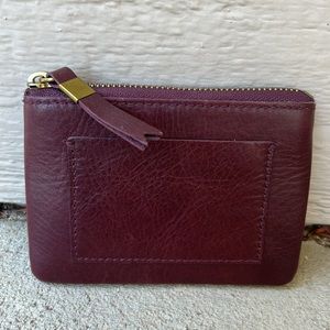 NWOT Madewell Leather Pocket Pouch Wallet Dark Cabernet